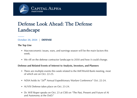 Defense & Aerospace Daily Podcast [Oct 21, 24] Byron Callan’s Week Ahead